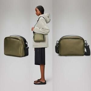Rains Box Bag W3 Revel Green Waterproof Crossbody Minimalist Scandi Bag NWT